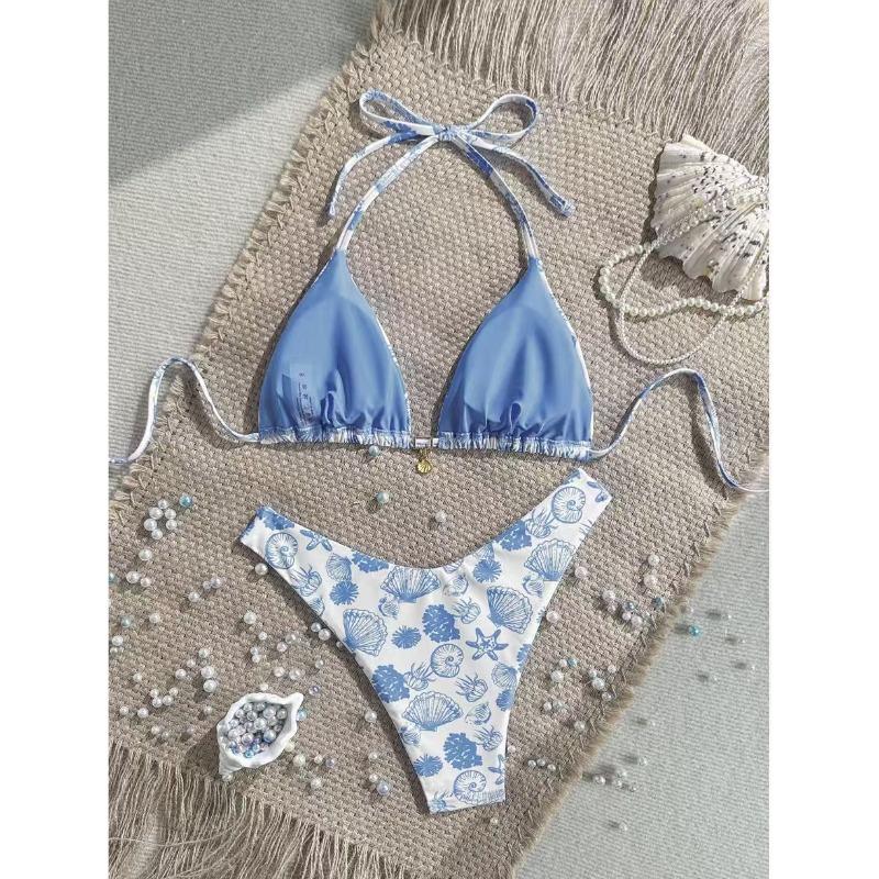 Women S Sexy Split Thong Bikini Swimsuit With Tie