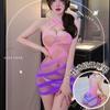 Sexy Underwear Female Sexy Gradual Change Hole Hip Skirt Jacquard Neck Cross Onesie