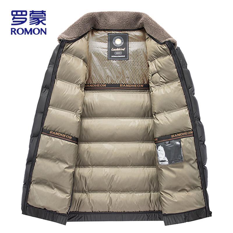 ROMON Men's Winter Business Casual Thickened Cotton Padded Jacket