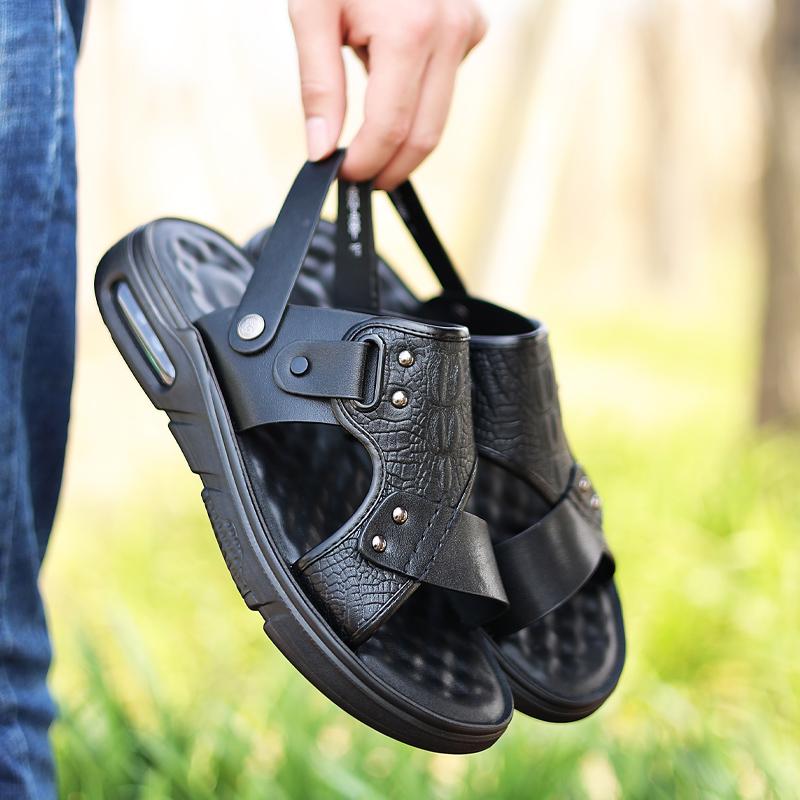 

Sandals Men s Summer Peep-toe Youth Beach Shoes Dual-use Beach Slippers Non-slip Men Sandals Mens Shoes 38