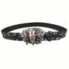 Trendy Skull Alloy Silver Buckle Embossed Belt Playing Card Buckle Fashion Youth Trouser Belt