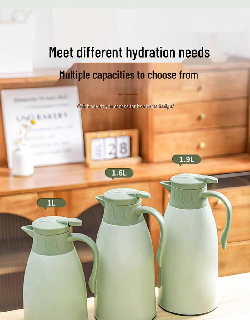 Large Capacity Thermos Flask for Home or Office - Inner Liner Water Bottle Perfect for Hot Water