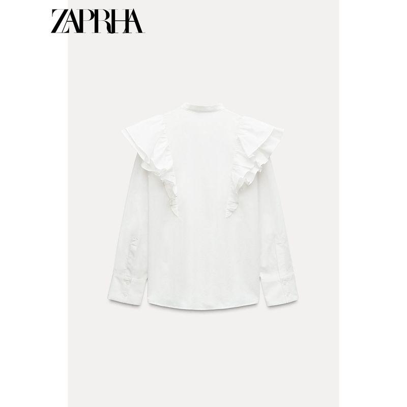 Zaprha 2025 New Arrival French Lotus Leaf Laminated Decoration Loose Feeling Loose Shirt Blouses 4786259