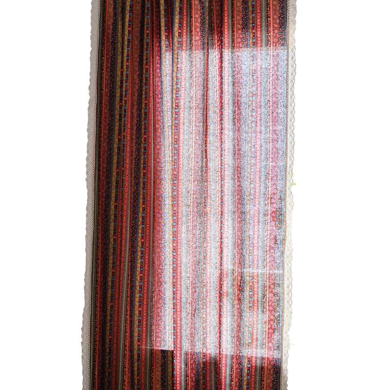 Jing Ga Yellow Striped Cotton Linen Rod Pocket Curtain