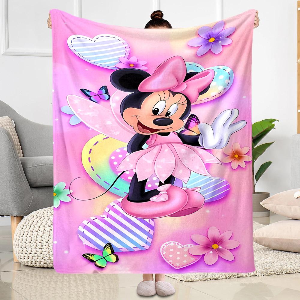 Minnie Mouse Floral Fantasy Blanket Soft & Cozy Suitable for Bed Livingroom Couch Four Seasons Universal Warmthful Decor