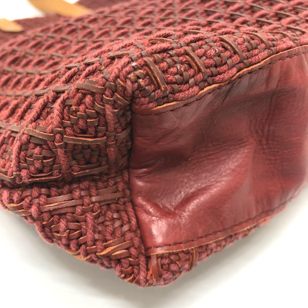 HERMES Amedaba GM Bag Hand Bag Tote Bag Canvas Brown