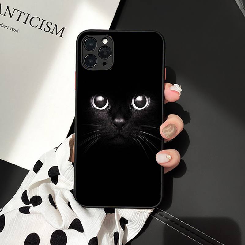 Black Cat Staring Eye On Phone Case for iPhone 11 12 13 mini pro XS MAX 8 7 6 6S Plus X 5S SE 2020 XR case
