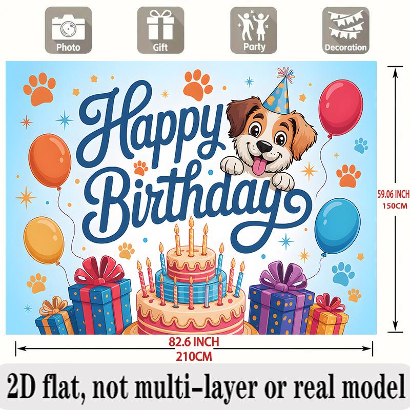 Party Backdrop Puppy Flat Event Backdrop Decoration Birthday Party Decor