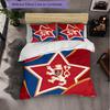Czech Republi Football Pattern 3 Pieces Bedding Set Soft Microfiber Duvet Cover with Pillow Cases for Bedroom