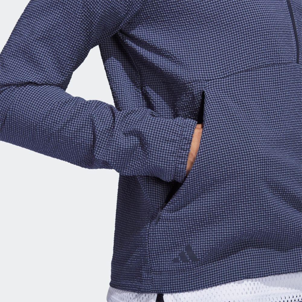 Adidas Solid Color Half-Zip Hooded Jacket Women Jackets Navy-Blue HS8971