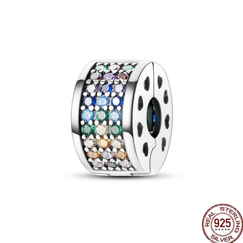 Genuine Copper Clasp Closure Cz Pave Clip Charms Daisy Bead Stopper Safety Chain Accessory Fit 3Mm Bangle Bracelet Fine Jewelry Clip