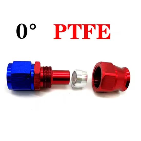 AN4 AN6 AN8 AN10 AN12 Straight 0 45 90 180 Degree Reusable Car Hose End Fittings Adapter For Swivel PTFE Oil Fuel Line Blue Red Fuel System Fittings7