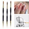 3Pcs Double Head French Stripe Brushes for Manicure Liner Brush 3D Tips Ultra-thin Line Drawing Pen UV Gel Painting Brushes Nail Art
