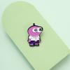 Pink Cartoon Stylish Character Brooch Featuring Big Eyes Fashionable Metal Accessory Pin