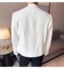 Chaqueta de Lino y Algodón de Corte Ajustado para Hombre con Cuello Alto - Estilo Chino Otoño JK002