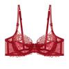 French underwear women's summer sexy ultra-thin see-through lace underwear big chest small anti-sagging soft steel ring bra cover