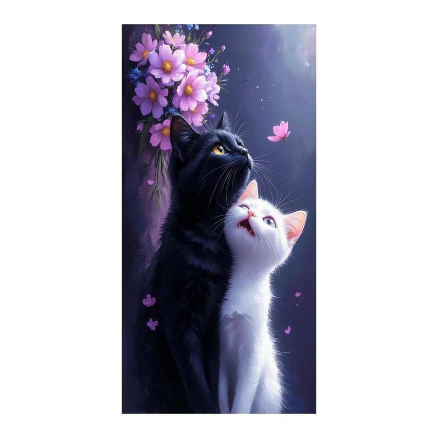 Cute Black and White Cat Diamond Painting New Collection Large Size Animal Diy Full Square Round Drill Rhinestone Embroidery Mosaic Cross Stitch Kits