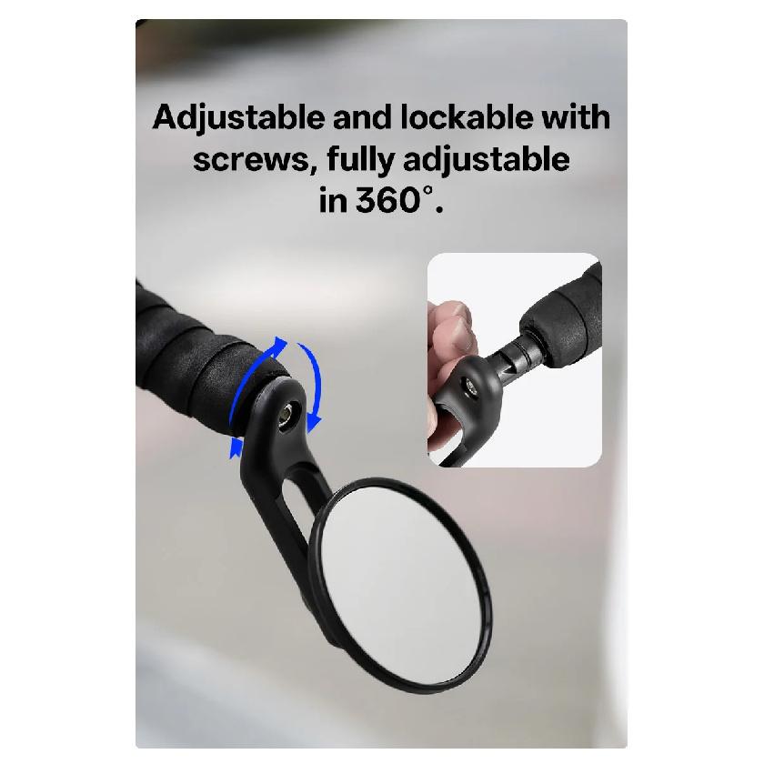 Bicycle Rearview Mirror 360 Degree Rotatable Adjustable Bike Handlebar End Mirror for Cycling Mountain Road Bike Accessories
