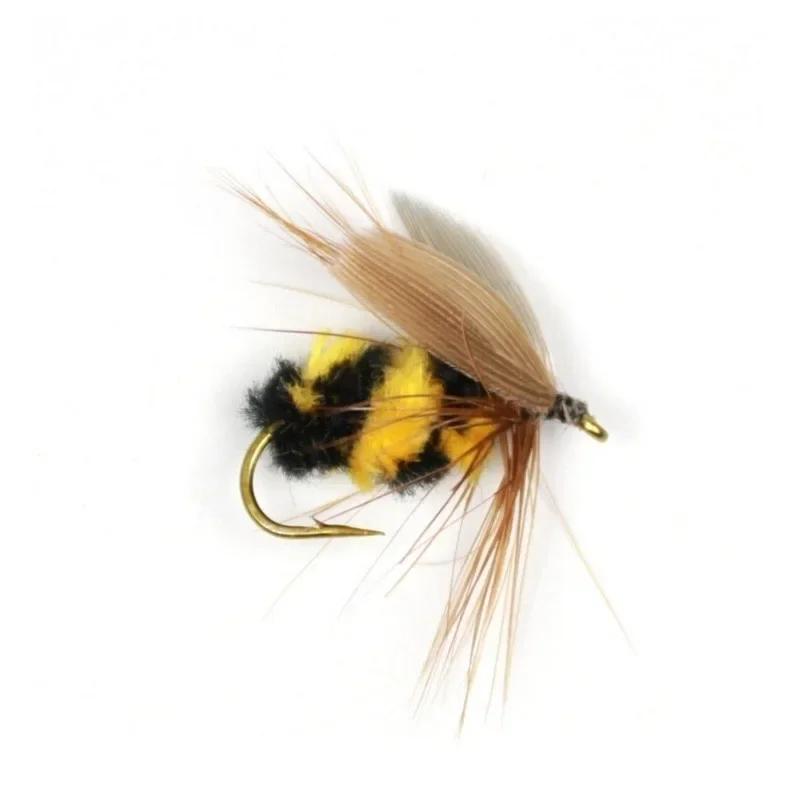 5Pcs Simulation Bee Hook Fly Bait Meal Baitiao Makouluya Bait Water Floating Fly Hook Fishing Equipment Accessories Soft Lure