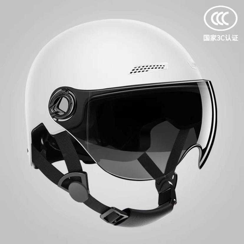

Electric vehicle helmets, men s and women s motorcycles, summer battery car riding half helmets, four-season universal helmets brown tinted short visor,