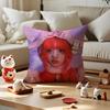 YUQI Chinese Singer Cushion Cover Silky Short Plush Invisible Zipper Dustproof Sofa Pillow Case for Home Decor