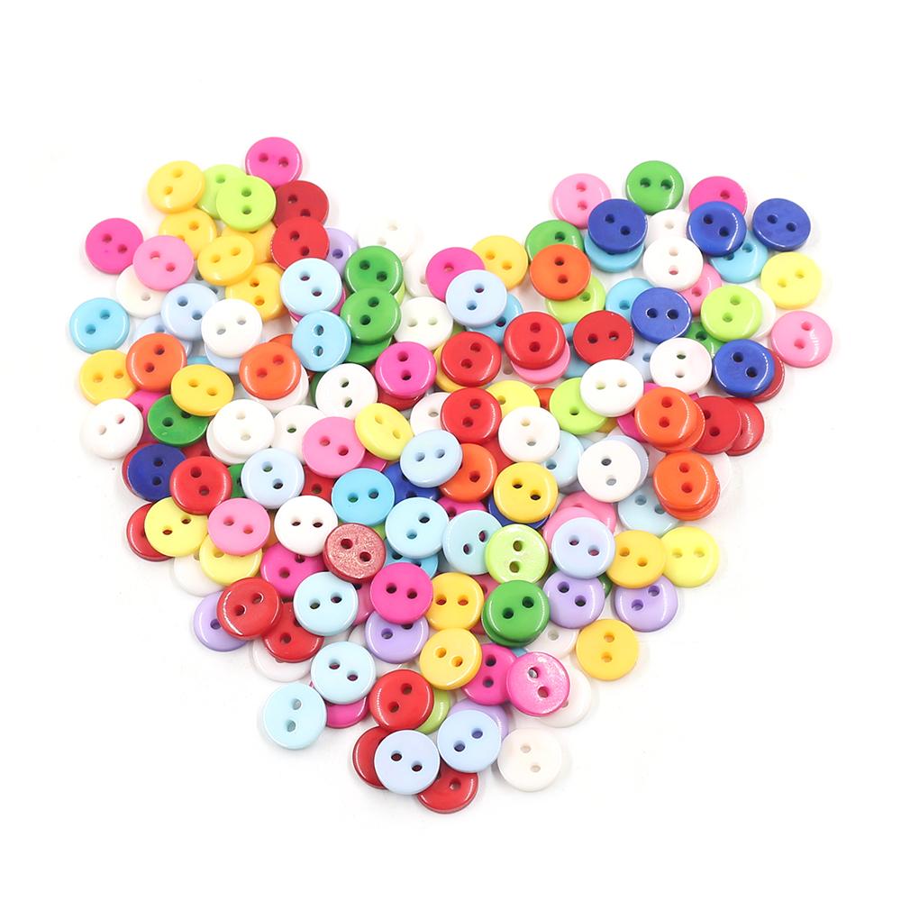 200ps 9mm Clothing Round Button, Candy Color Resin Fancy Decoration Button, DIY Handmade Creative Painting Material Button Set