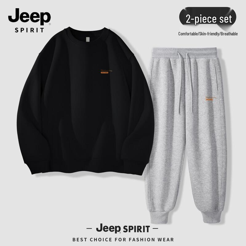 JEEP SPIRIT Men's 2025 Loose Fit Sweatshirt & Jogger Set