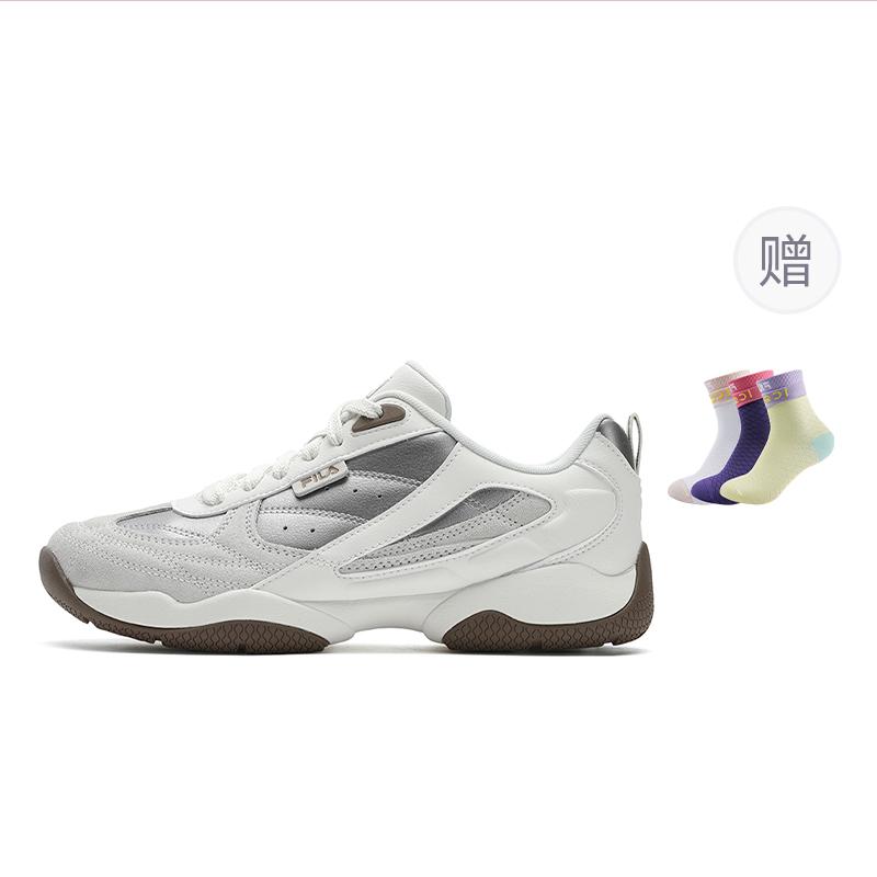 Fila FOUNTAIN Shoes Abrasion Resistant Low Top Casual Shoes Women's White Silver F12W531105FCM