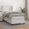 3128884 vidaXL Bed with Box Spring and Mattress White 90x190 Cm Faux Leather