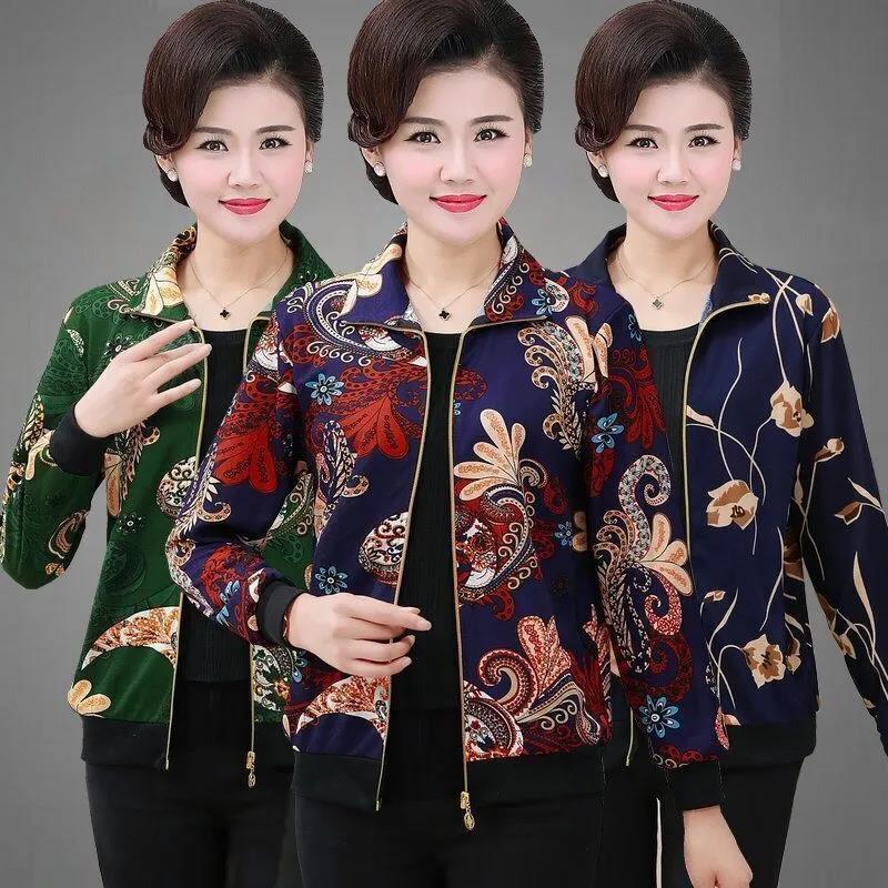 Long Sleeve Blouse Womens Autumn Spring Cherry Printed Thin T-Shirt Ladies Work Tops