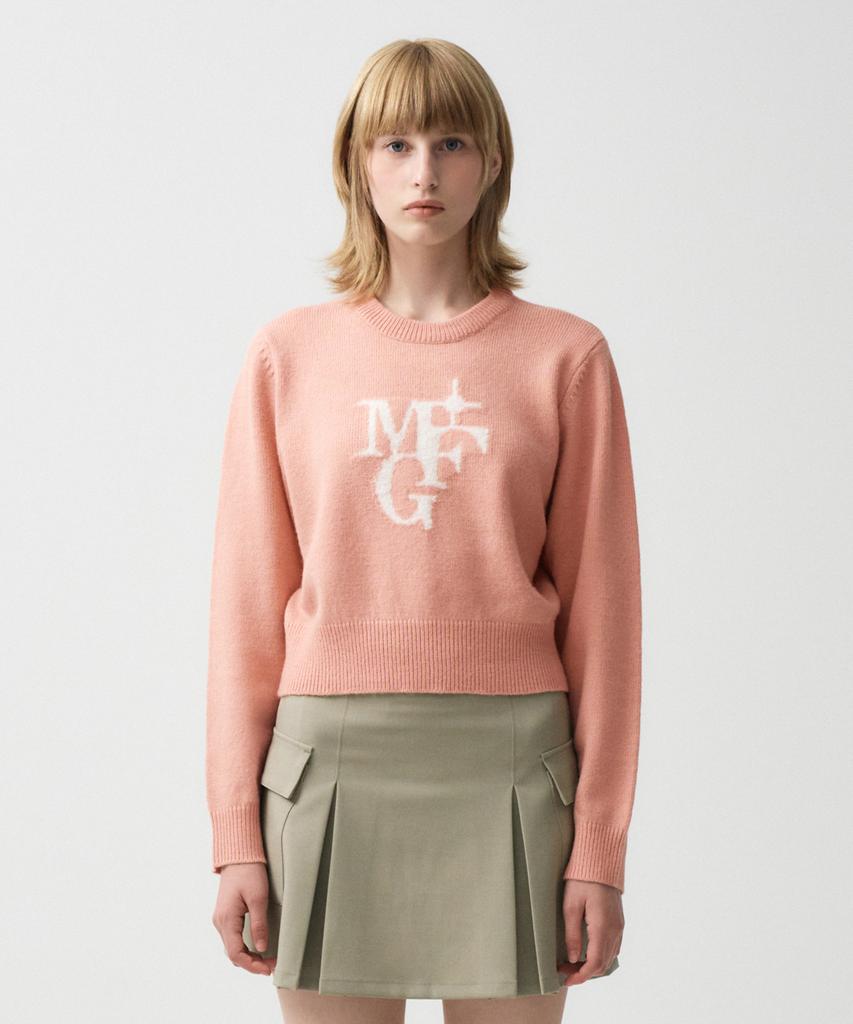 Malitteseupocheu Mouvement W M+Fg Logo Crop Pullover Pink