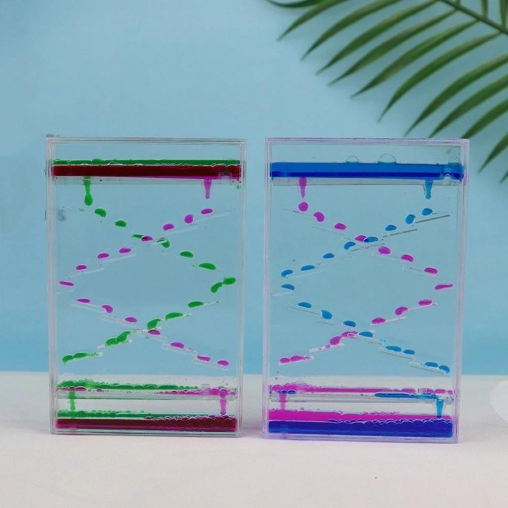 Quadratischer Flüssigsandtimer Kunststoffgehäuse Zweifarbiger Sanduhr-Timer Wassertropfen-Timer Geburtstagsgeschenk