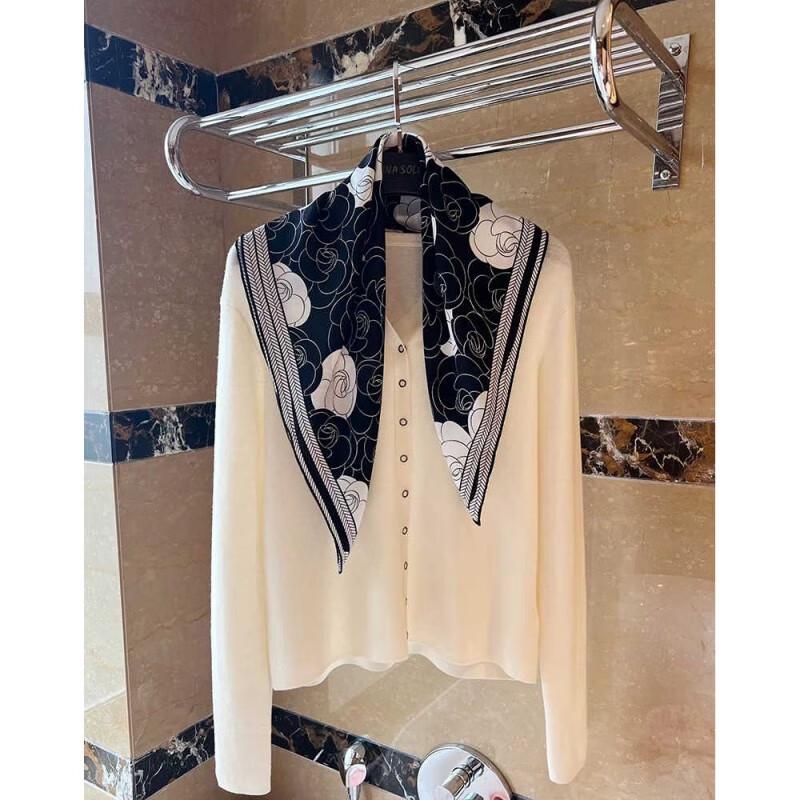 NINA SOLOR Classic Camellia Silk Scarf