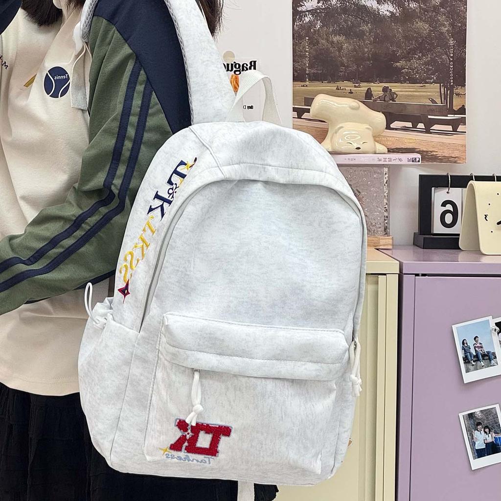 Schoolbag Junior High School Student Schoolbag Women's Trend Letters Large Capacity Leisure Travel Backpack New College Student Backpack Men