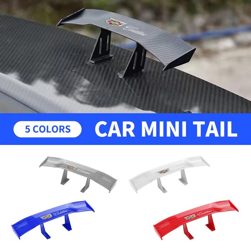 Car Mini Spoiler Tail Wing Carbon Fiber Look Tail Wings Model Auto Styling For Cadillac Escalade GT4 XT4 ATS XT5 CTS XTS RS