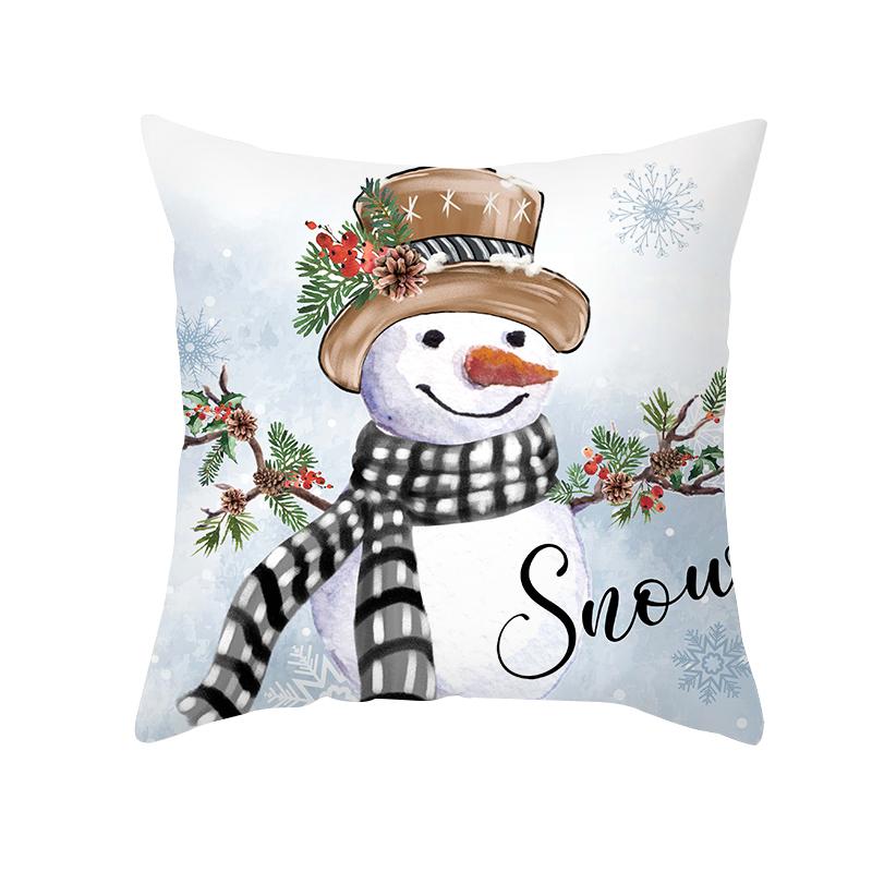 Christmas Home Decoration Pillowcases  Tree Elk Snowman Print  Sofa  Ornaments Holiday Gifts