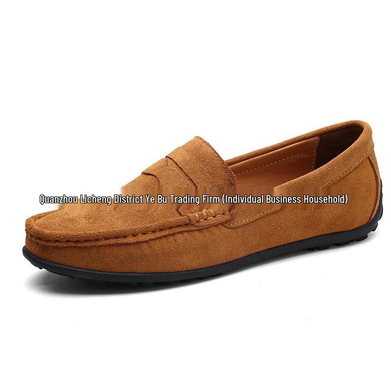 Men's Frosted Leather Slip-on Loafers - Lightweight, Simple, Plus Size, Four Seasons Wear