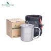 Pure Titanium Camping Cup With Foldable Handle Lid Portable Outdoor Water Bottle Hiking Coffee Tea Boiling