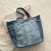 Korean Style Denim Shoulder Bag Retro Underarm Packs Cute Canvas Tote Bag  Women