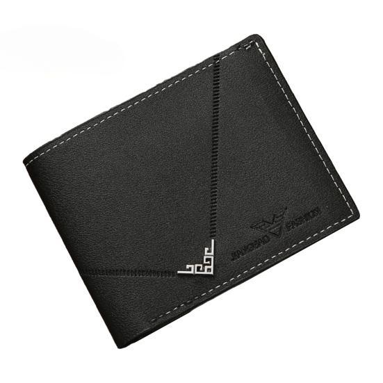 Men Wallet Faux Leather Solid Color Vintage Large Capacity Multi Pockets Portable Foldable Coin Changes Storage Purse Card Adult Sex Wear CLE