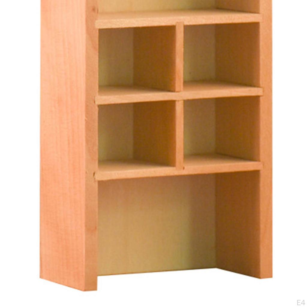 Japanese Style Miniature Cabinet Bookshelf Side Board Storage Shelves 1/12 Doll /Kitchen Farmhouse