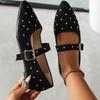 New Women Flats Spring Summer Fashion Buckles Sneakers Women Soft Leather Comfortable Loafers Shoes Mary Jane Flats Shoes Woman