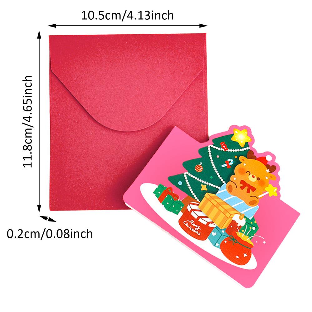 Рождественские открытки в коробке с конвертами Арт 3D Веселая поздравительная открытка Мультяшная рождественская открытка Зимняя праздничная открытка для детей