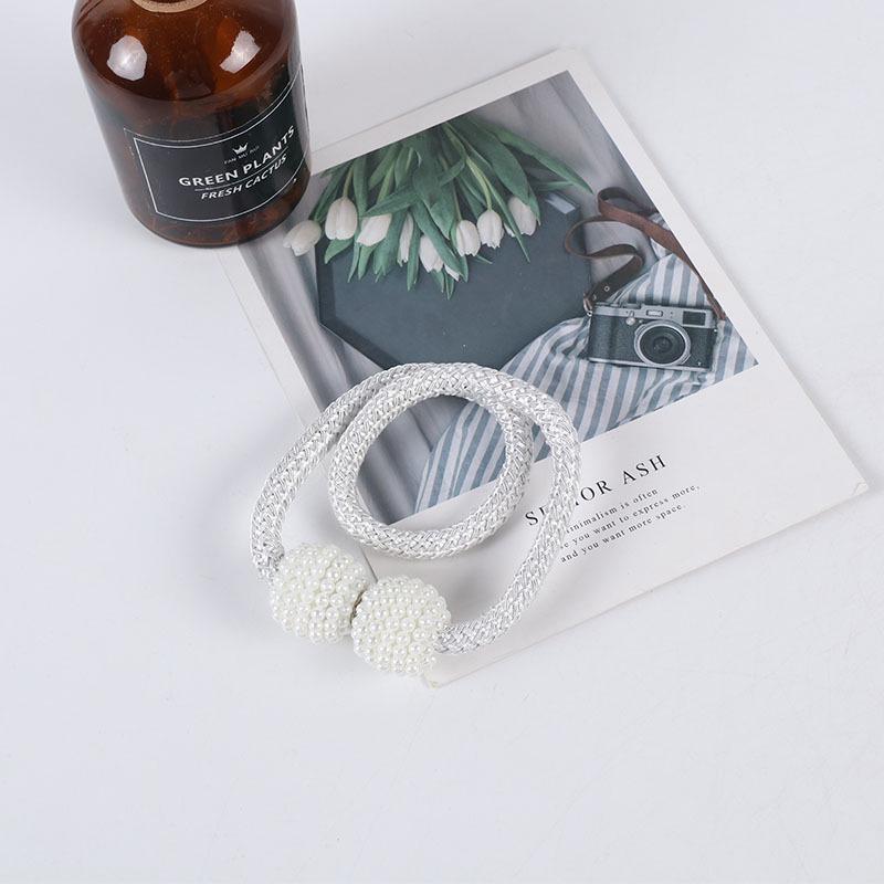 Pearl Magnetic Curtain Tieback Buckle - No-Punch Tie Rope Accessory
