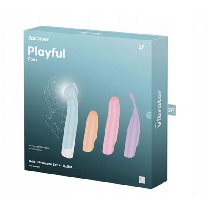 Godemichet - rabit - vibromasseur Noname SATISFYERVibromasseur Playful Four avec accessoires interchangeables