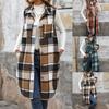 2025 Autumn Vintage British Style Lapel Long Plaid Coat Vest for Office Casual Commute - Women's Fashion Outerwear