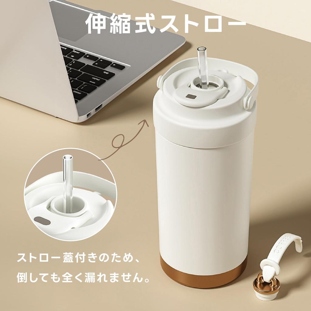 Stainless Steel Tumbler with Straw, Spill-resistant, Insulated, and Lidded for Travel. 500ml Capacity, Stylish, Large Capacity, Condensation-free,