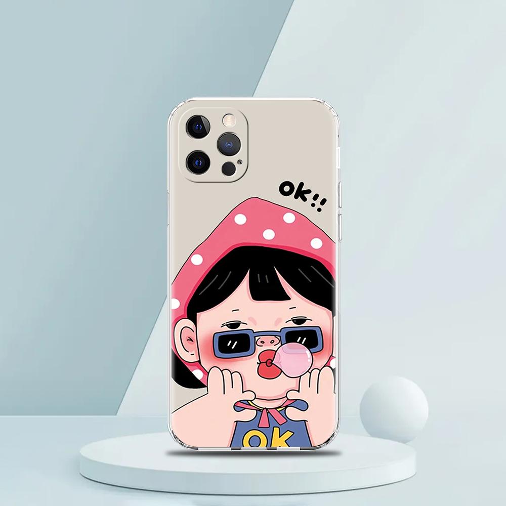 Cartoon Funny Boy Girl Couple Luxury Phone Case For iPhone 16 15 14 13 12 11 Pro Max XS X XR SE 7 8 Plus Silicone Clear Cover