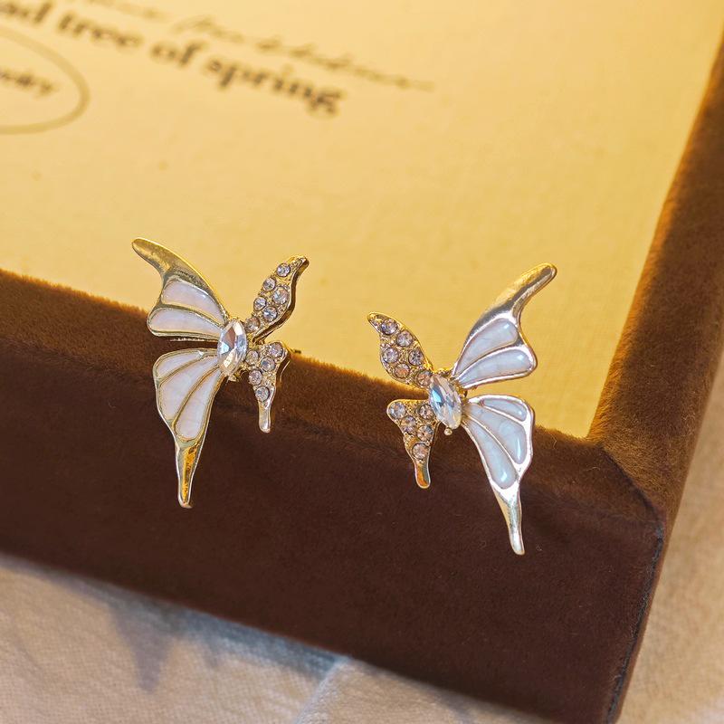 Exquisite Liquid Butterfly Earrings: Elegant High-End French Design for Women