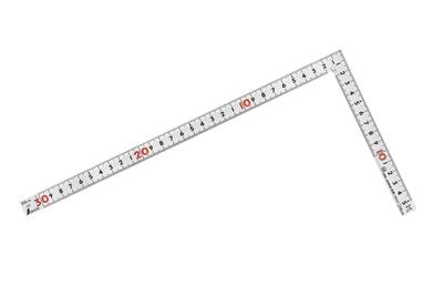Square Ruler, Silver, 30cm, Same Scale On Both Sides, Classic JIS 10647